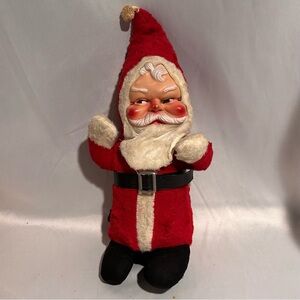 Vintage Red and White Rushton Style Stuffed Santa Claus Holiday Decoration 18"H